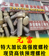 元富特大加长高强度螺栓   现货高铁预埋螺栓
